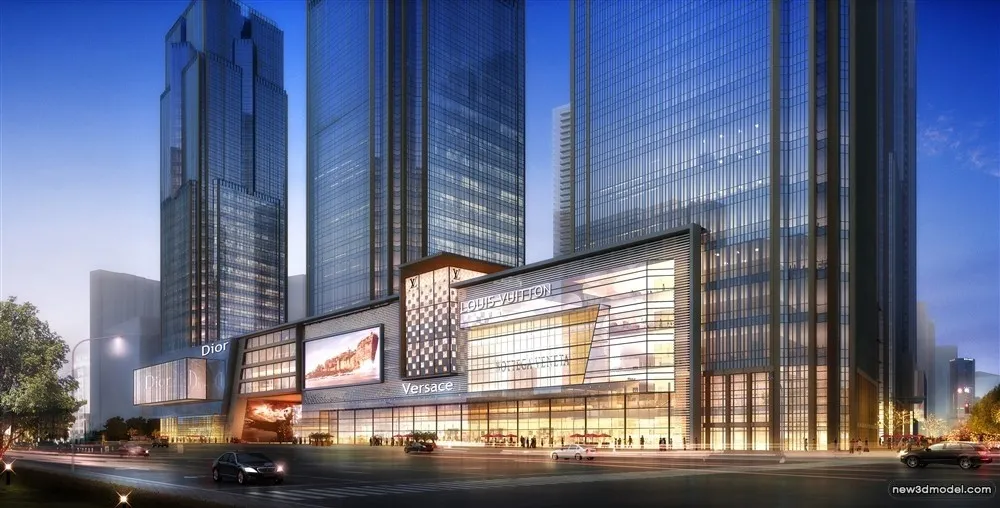 3D Models of Commercial Building - Exterior 3D Scenes - 924