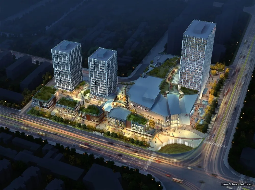 3D Models of Commercial Building - Exterior 3D Scenes - 925