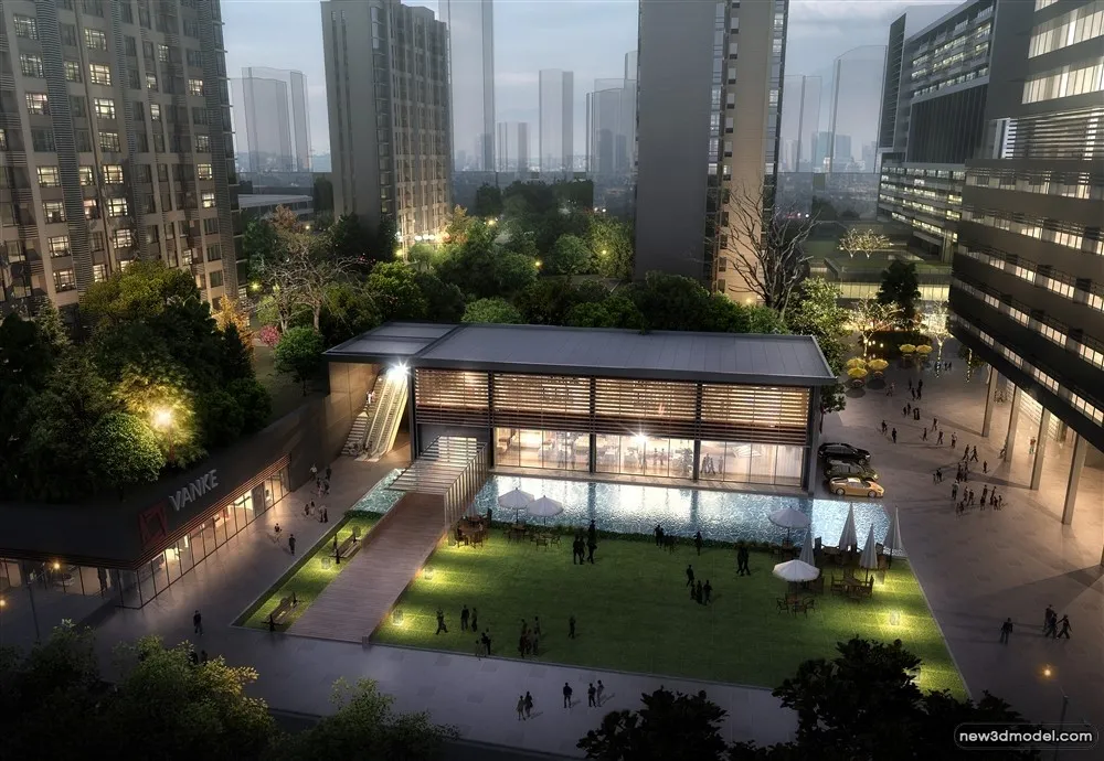 3D Models of Commercial Building - Exterior 3D Scenes - 942