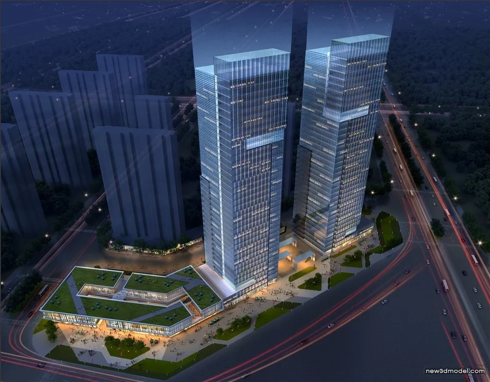 3D Models of Commercial Building - Exterior 3D Scenes - 948