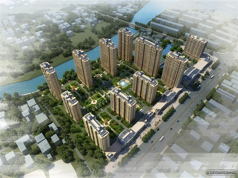 3D Models of Commercial Building - Exterior 3D Scenes - 952