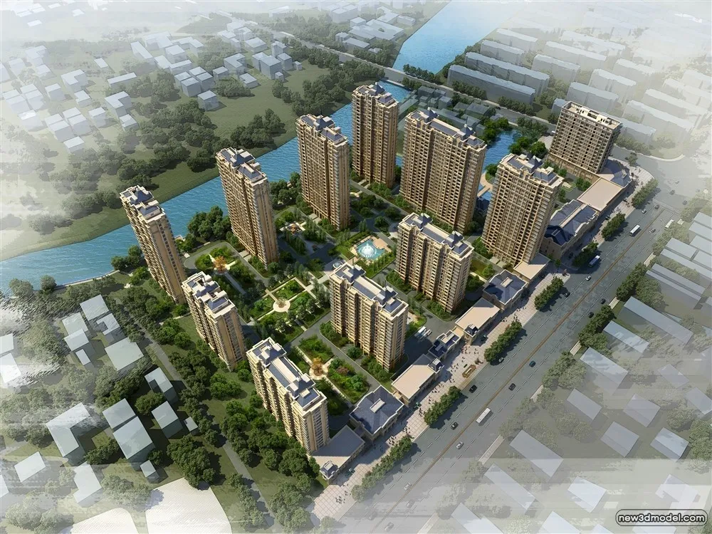 3D Models of Commercial Building - Exterior 3D Scenes - 965