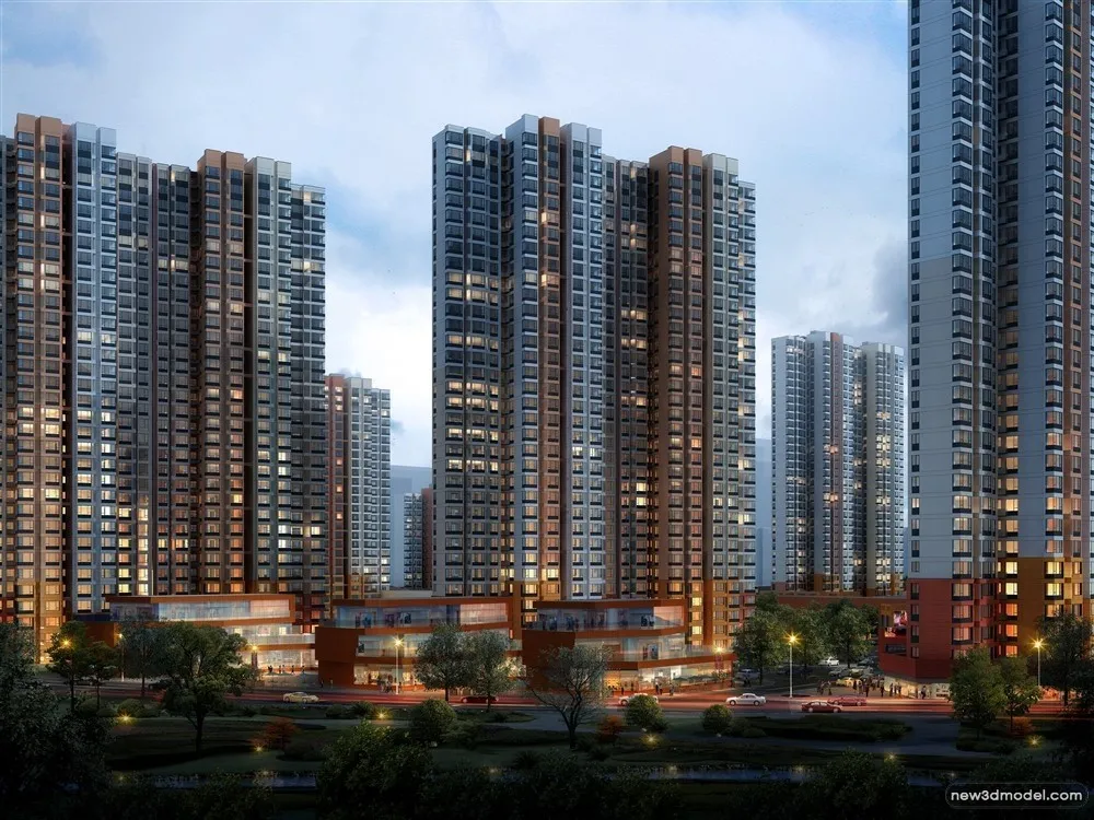 3D Models of Commercial Building - Exterior 3D Scenes - 980