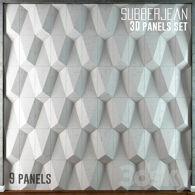 3D panel 9 pcs. _ 3D panels Set 9 Subberjean Free Download