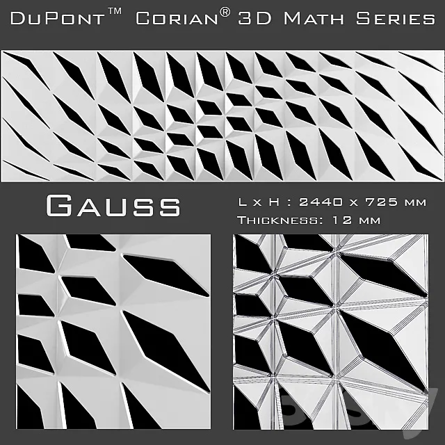 3D Panel Corian Gauss 3D Model