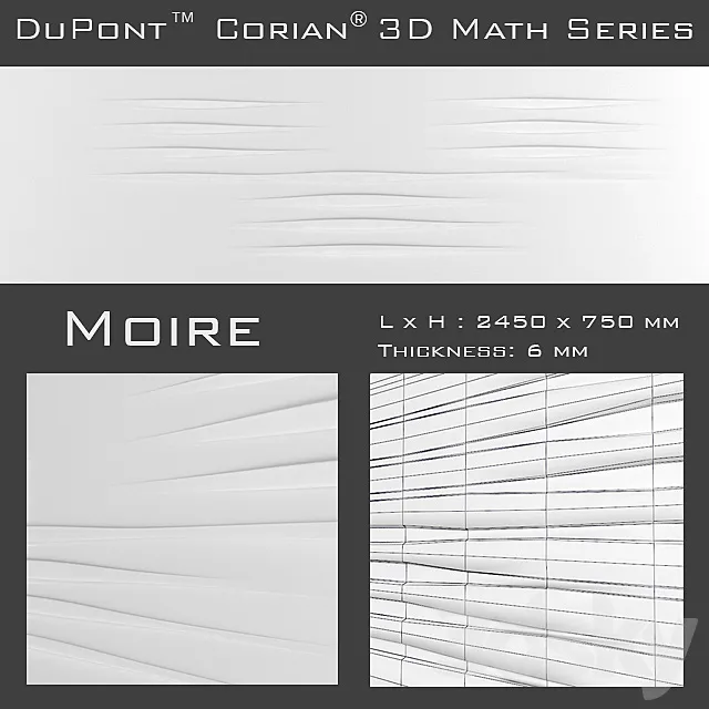 3D Panel Corian Moire 3D Model