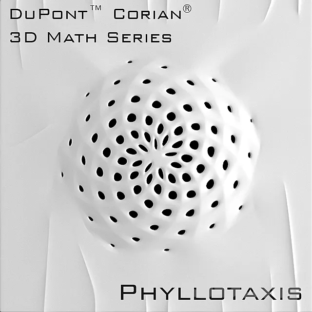 3D Panel Corian Phyllotaxis 3D Model