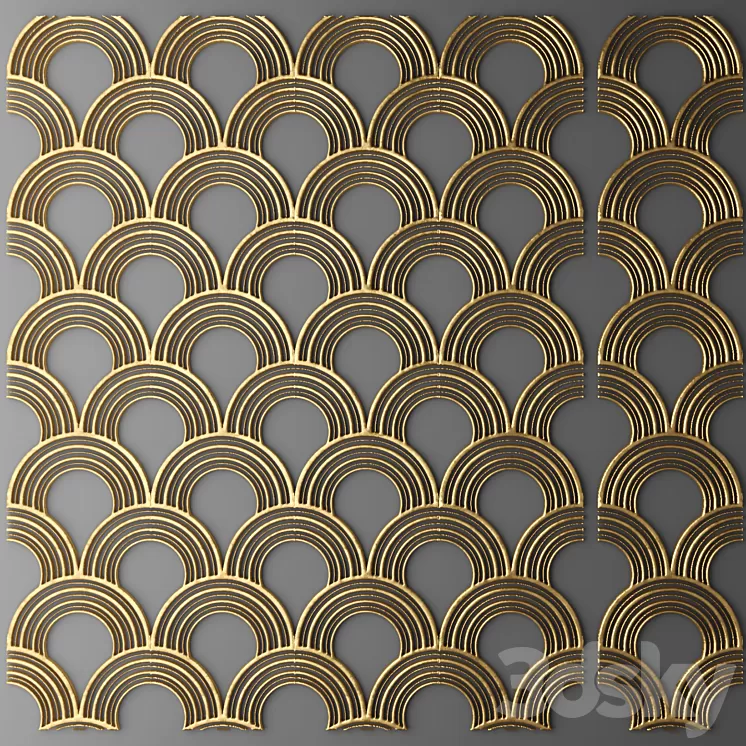 3D panel futurism. Grille. 3D Model