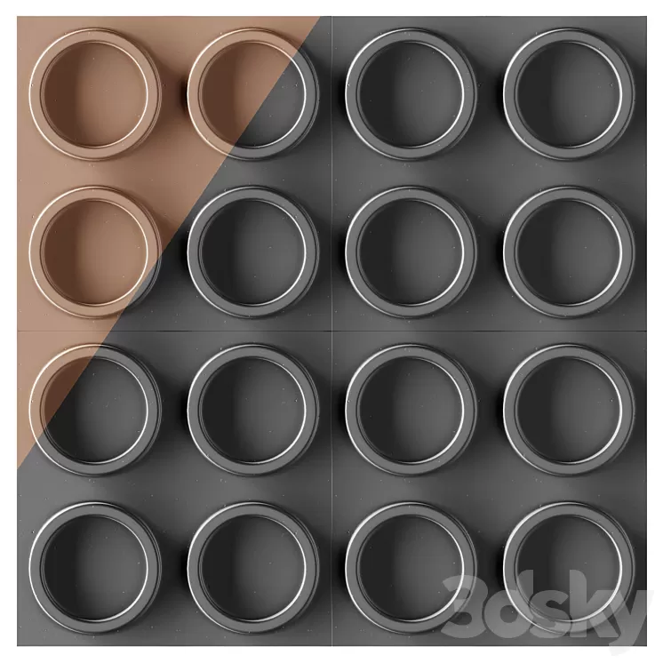 3d panel RINGS 3D Model Free