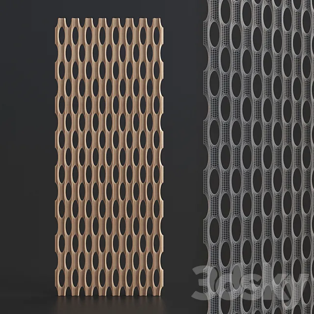 3d panel V-Form bubble2 (plywood) 3D Model