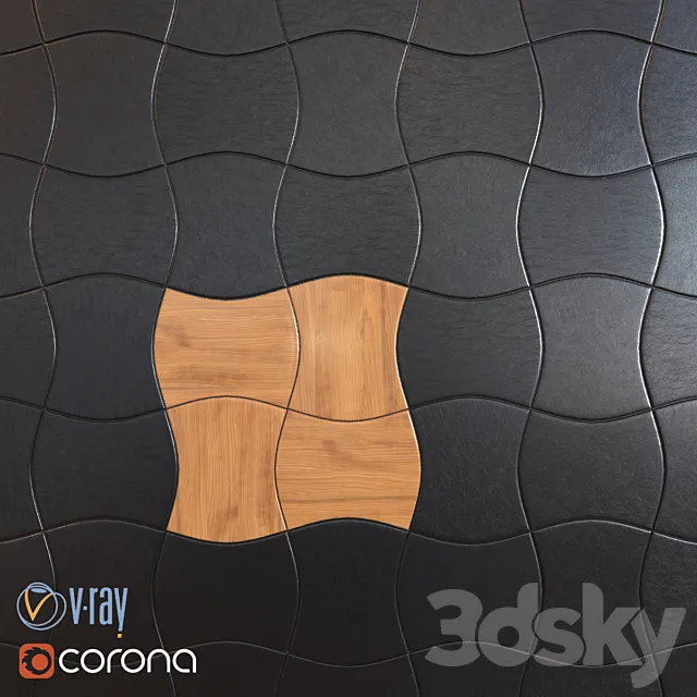 3D panel Wave 3D Model