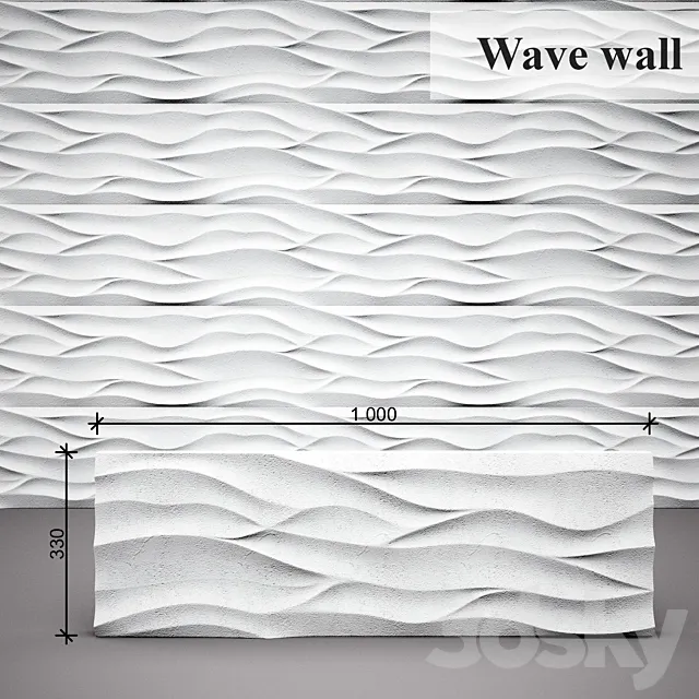 3D panel Wave wall 3DModel