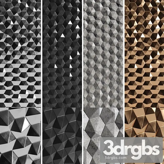 3D Panels Hexagons 3D Model Free