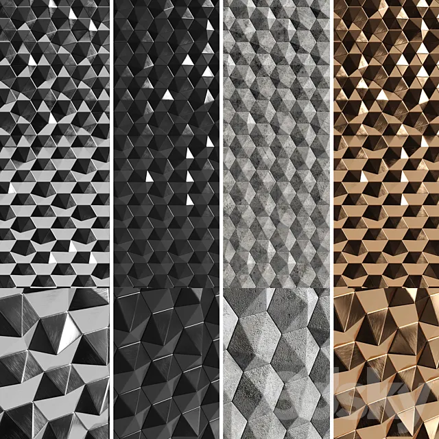 3D panels Hexagons 3D Model