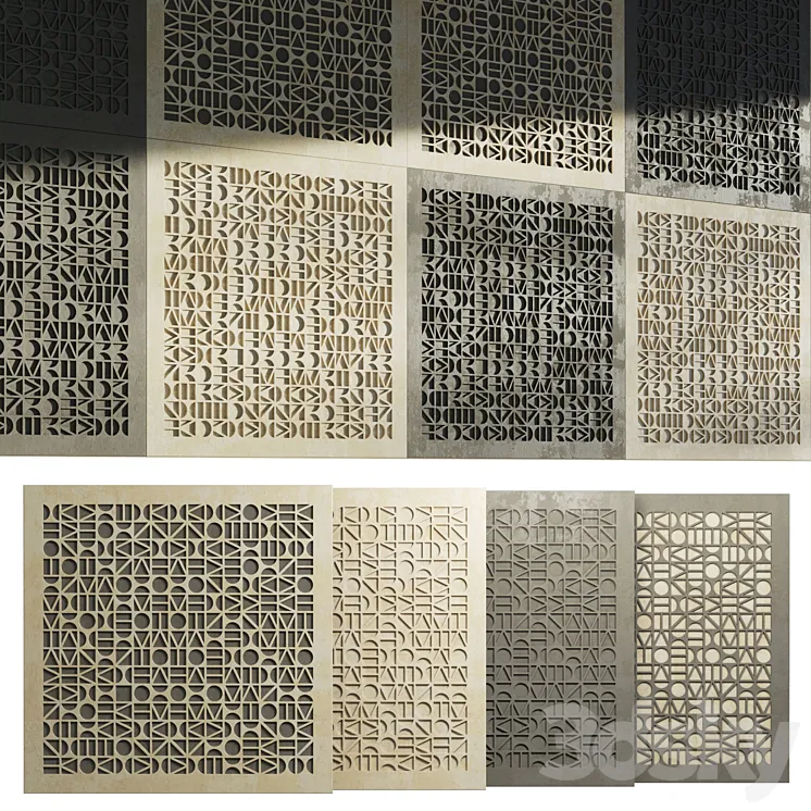 3D panels of geometric shapes 3D Model Free