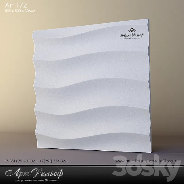 3d plaster panel 172 by Art Relief 3DModel