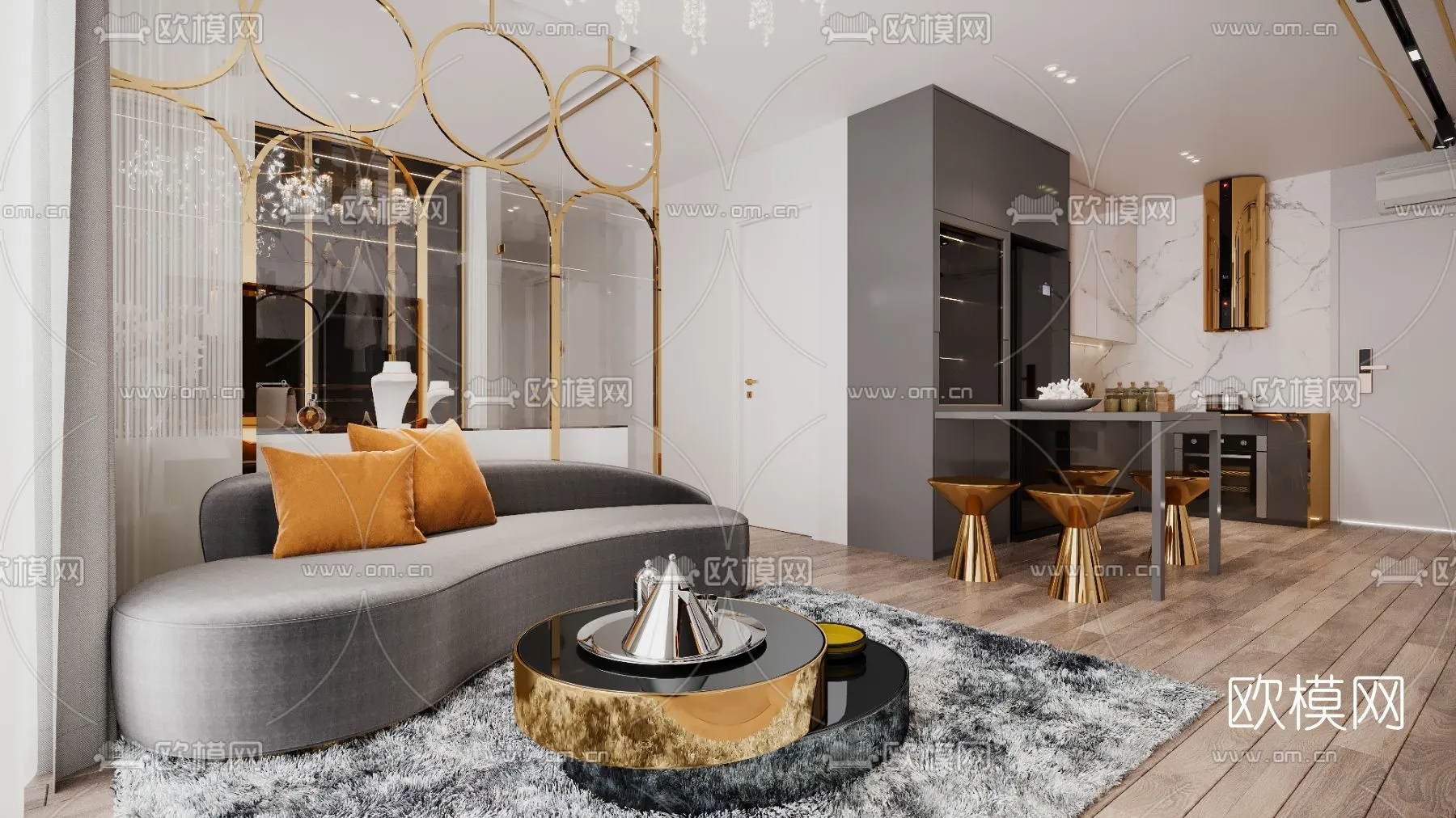 3D SCENES - APARTMENT - CORONA - 3D MODEL - 168