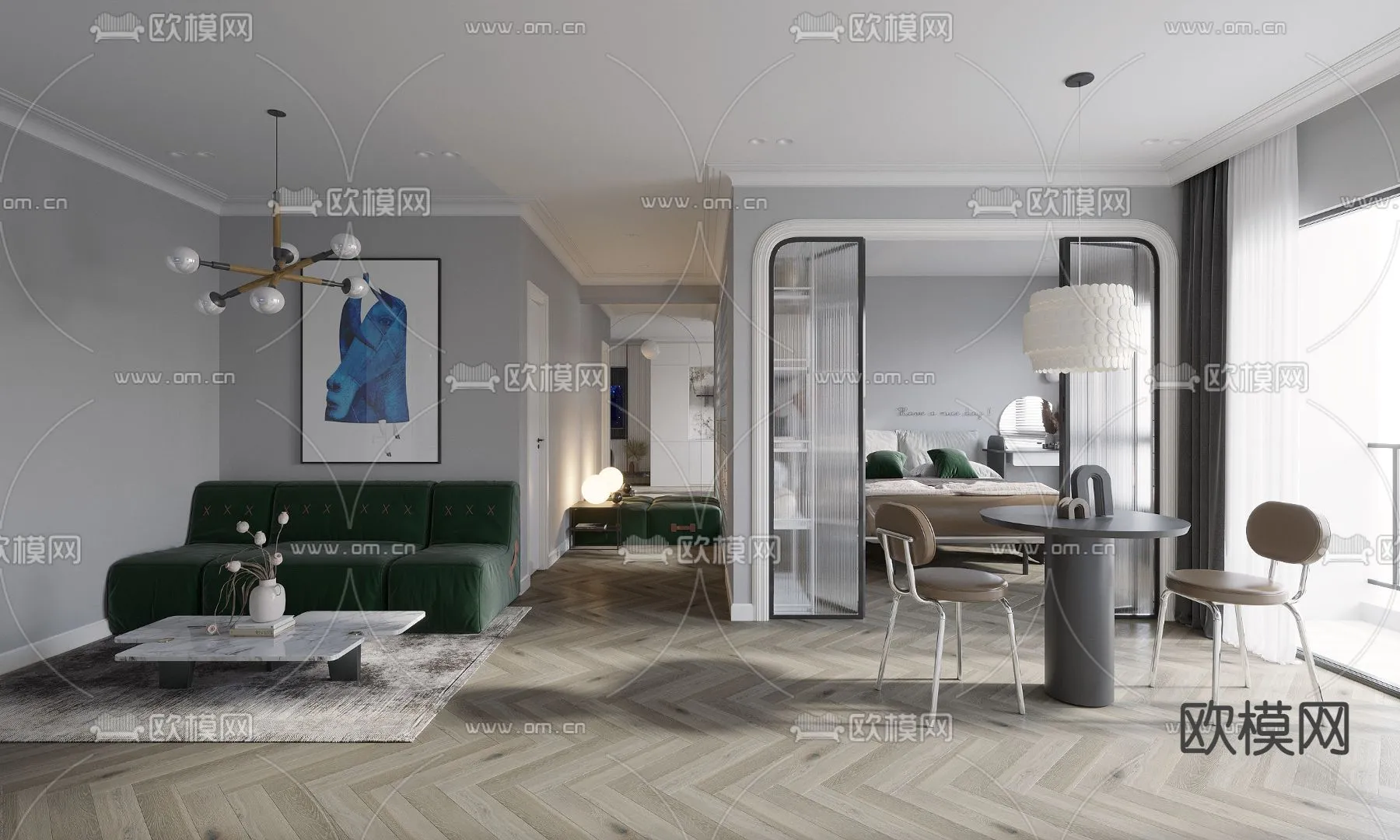 3D SCENES - APARTMENT - CORONA - 3D MODEL - 169