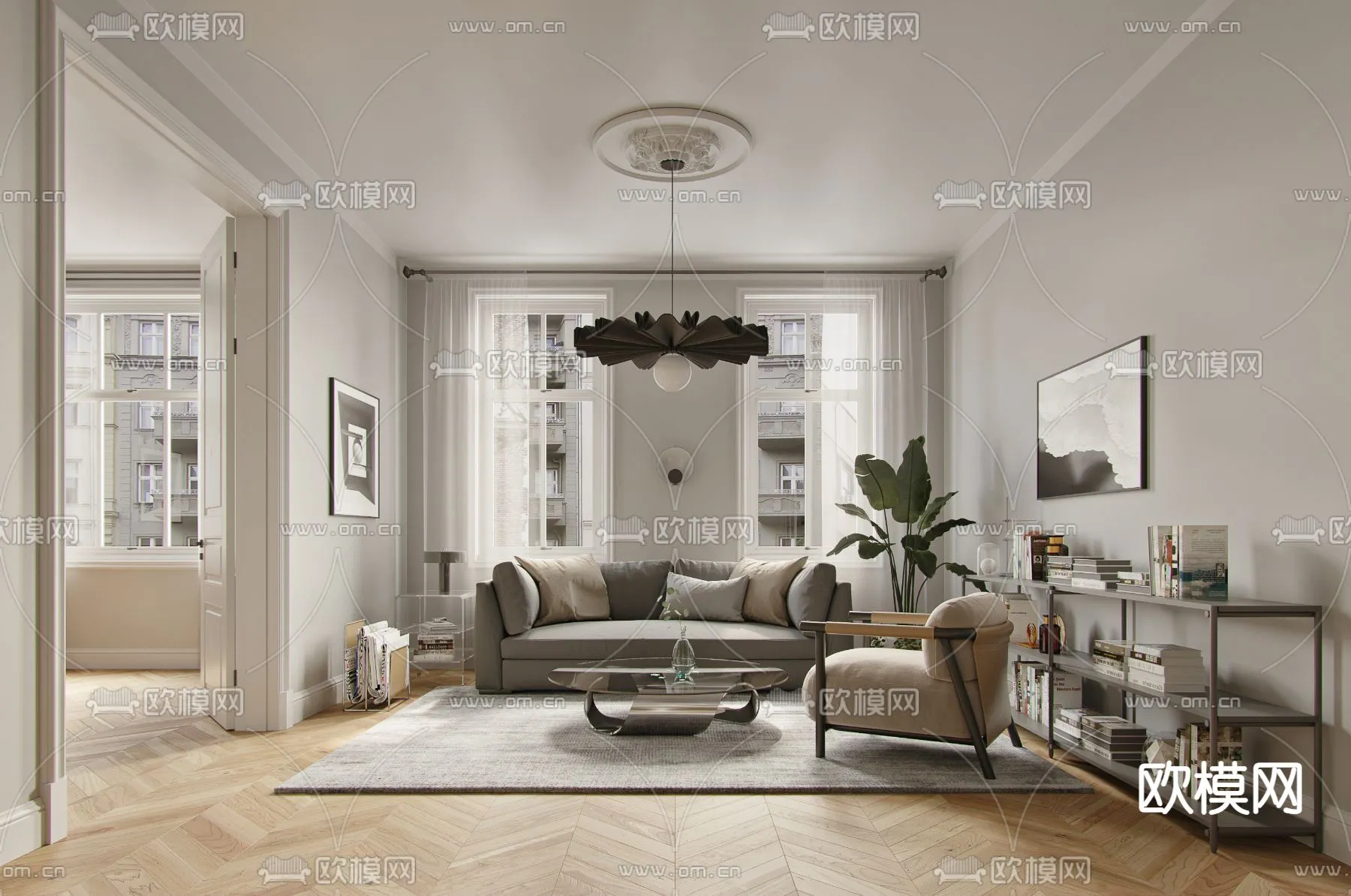 3D SCENES - APARTMENT - CORONA - 3D MODEL - 173