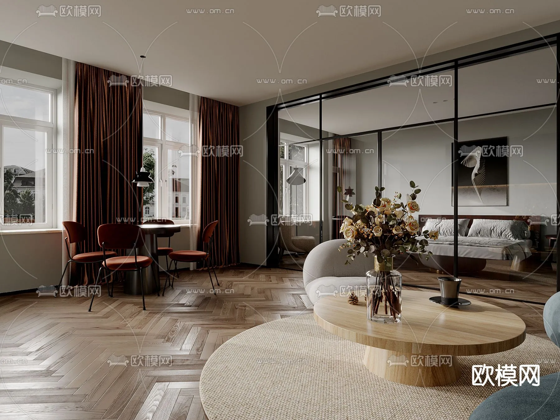 3D SCENES - APARTMENT - CORONA - 3D MODEL - 174