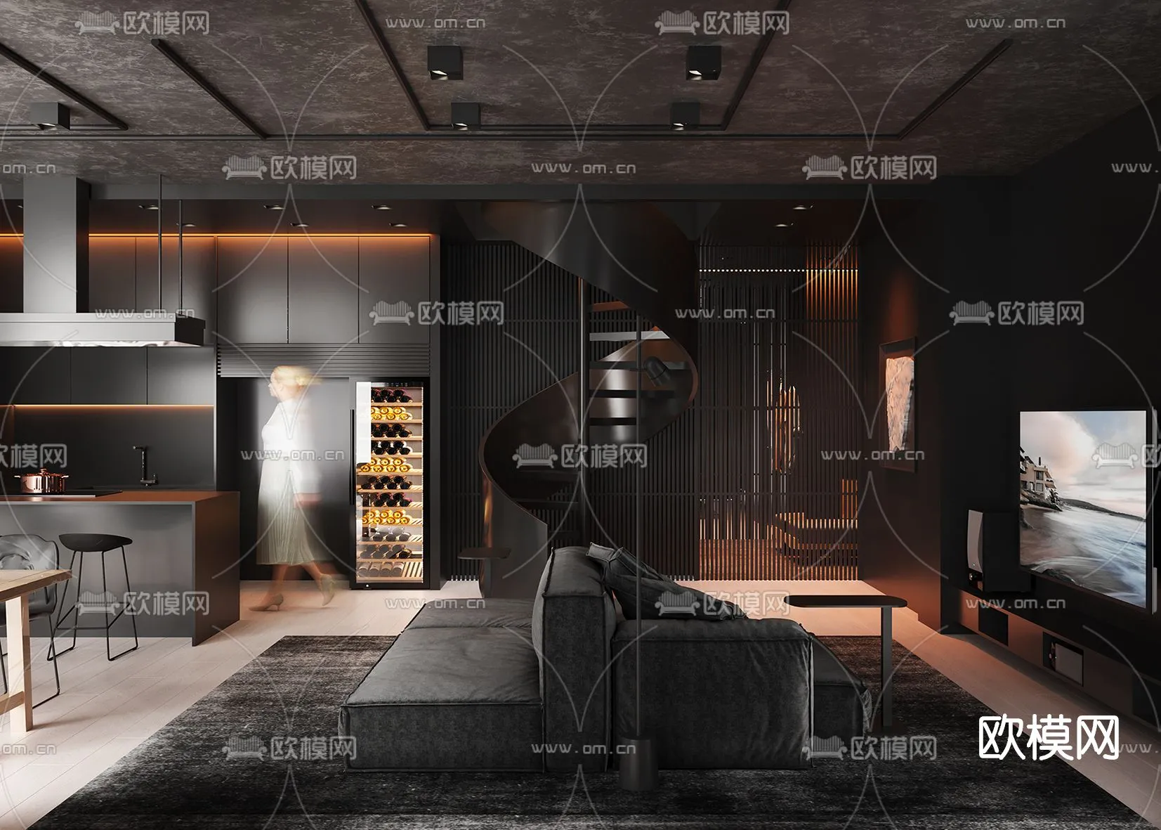 3D SCENES - APARTMENT - CORONA - 3D MODEL - 175