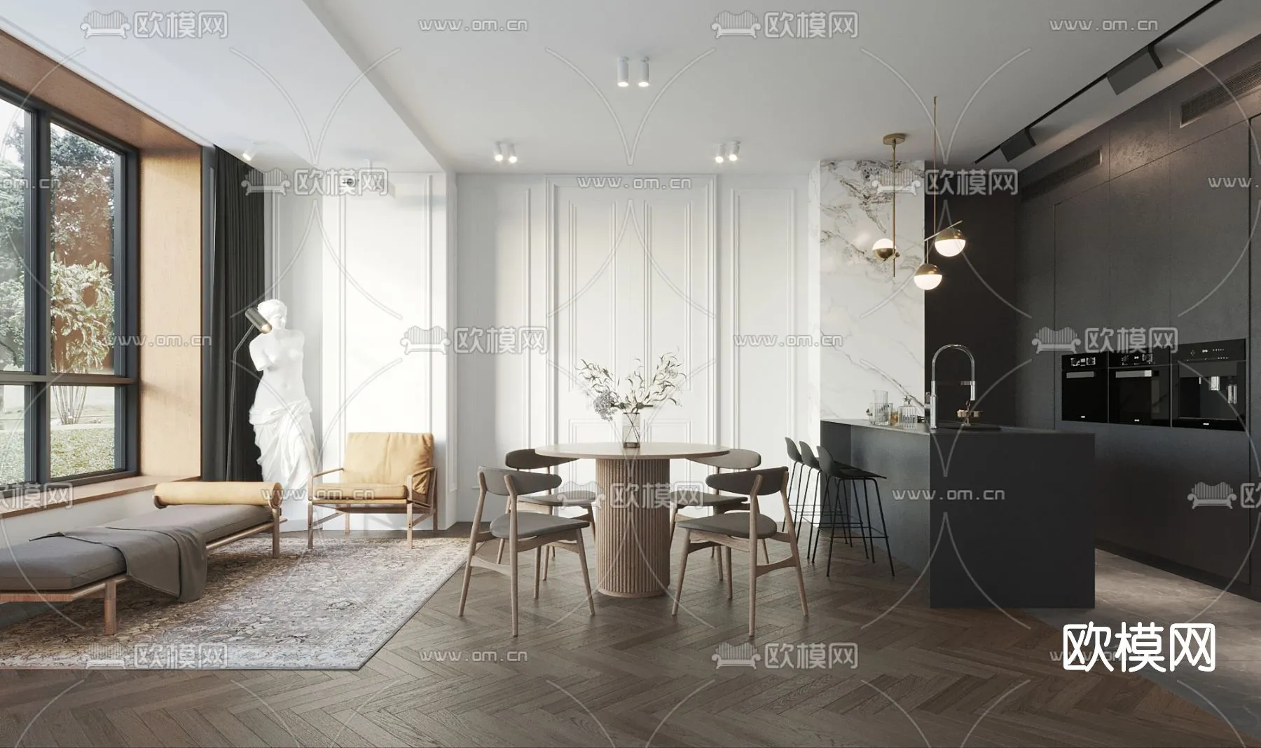 3D SCENES - APARTMENT - CORONA - 3D MODEL - 180