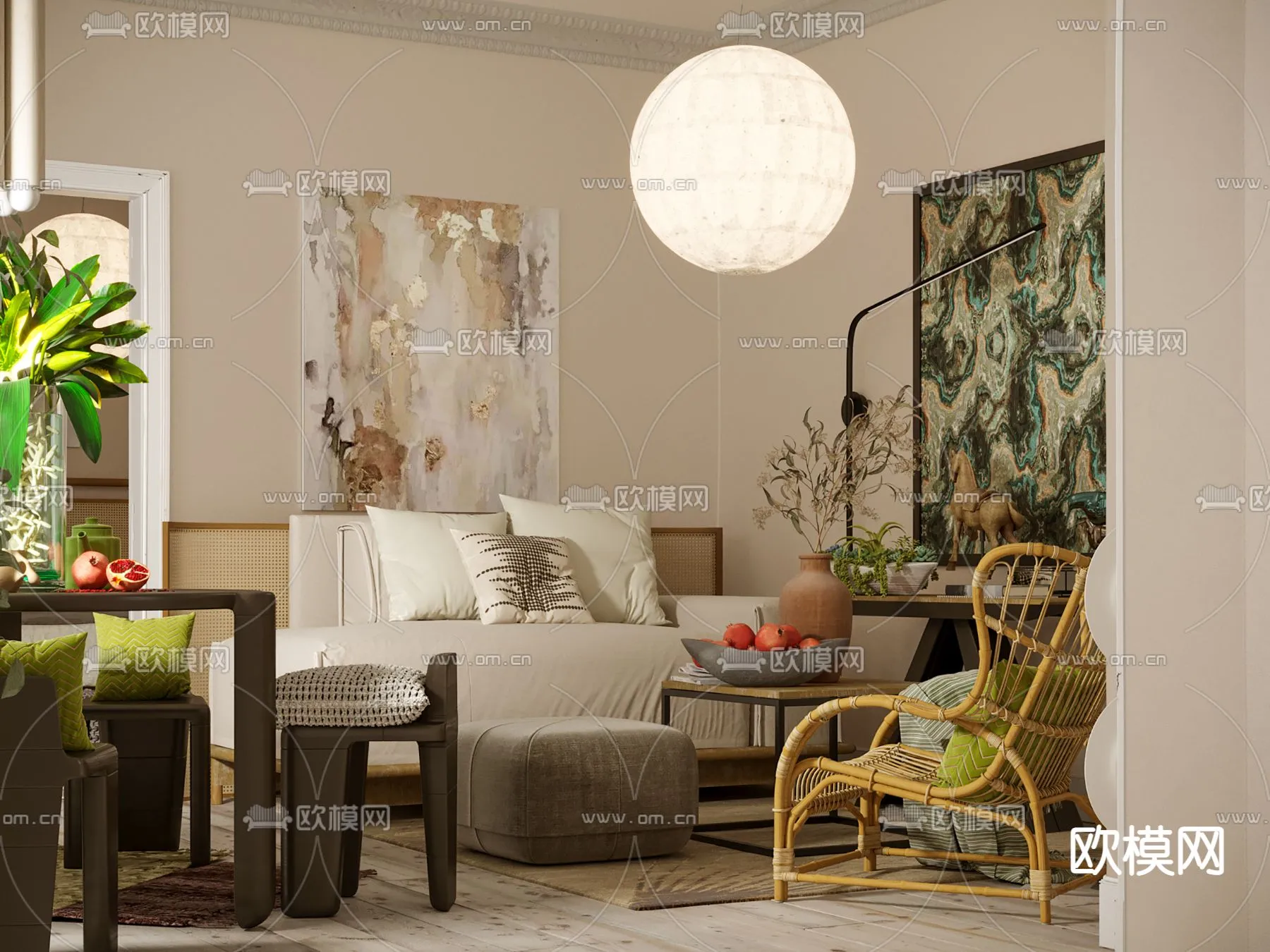 3D SCENES - APARTMENT - CORONA - 3D MODEL - 186