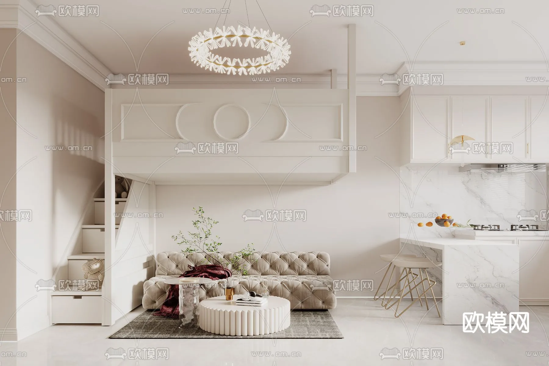 3D SCENES - APARTMENT - CORONA - 3D MODEL - 199