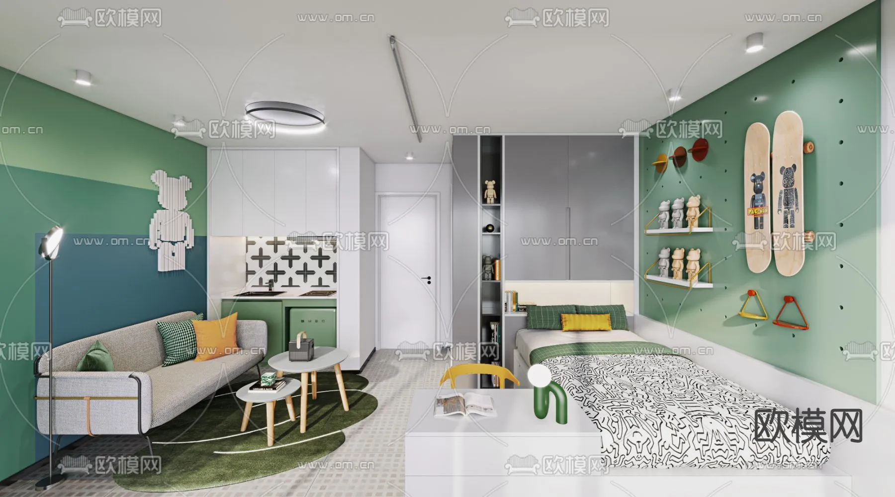 3D SCENES - APARTMENT - CORONA - 3D MODEL - 220