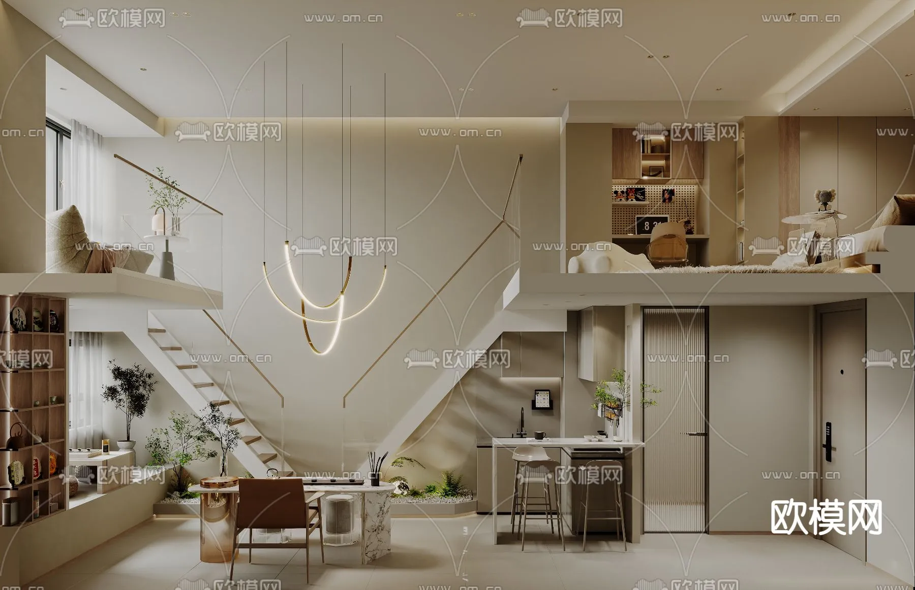 3D SCENES - APARTMENT - CORONA - 3D MODEL - 245