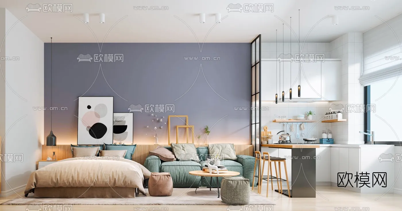 3D SCENES - APARTMENT - VRAY / CORONA - 3D MODEL - 134