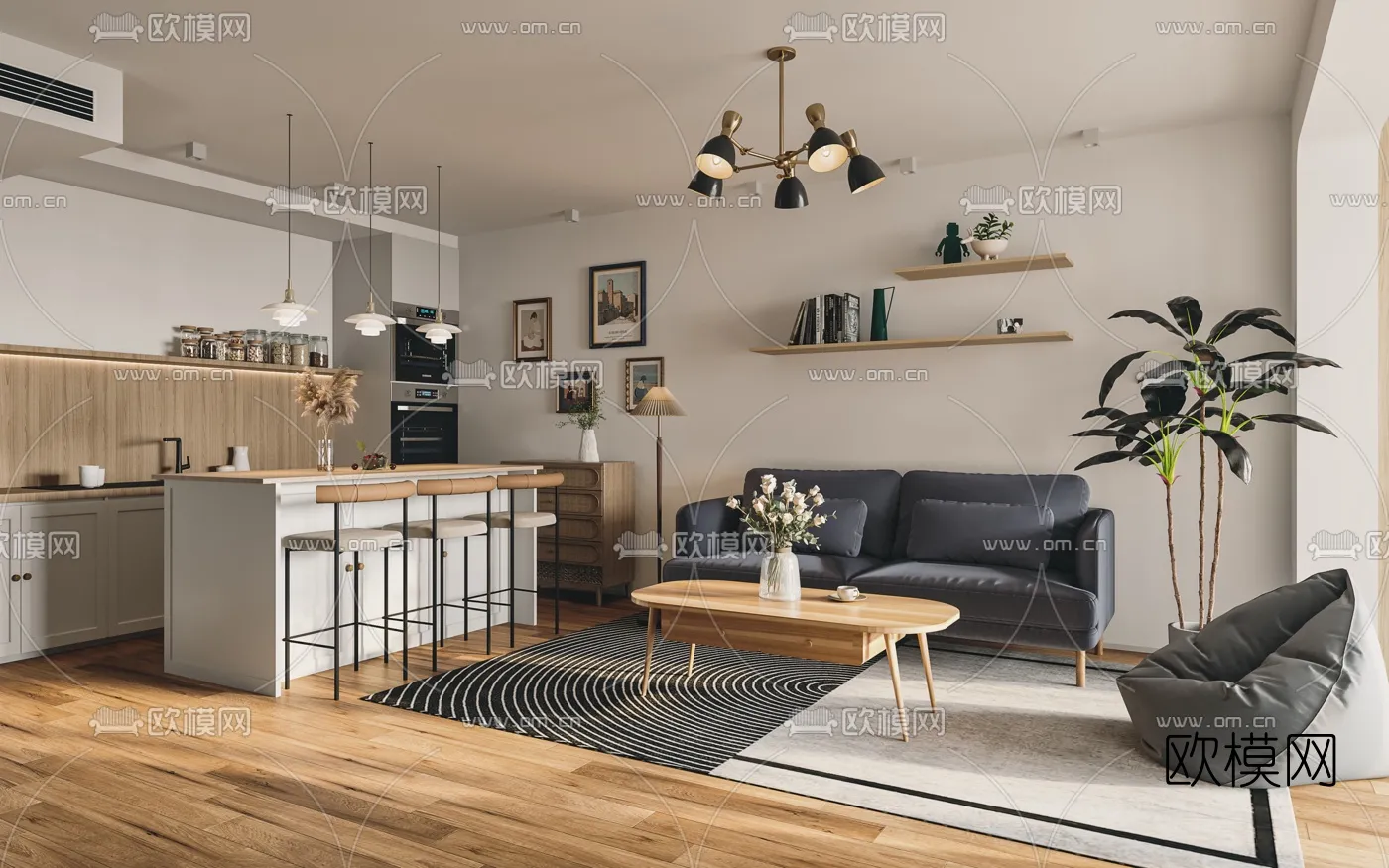 3D SCENES - APARTMENT - VRAY / CORONA - 3D MODEL - 135
