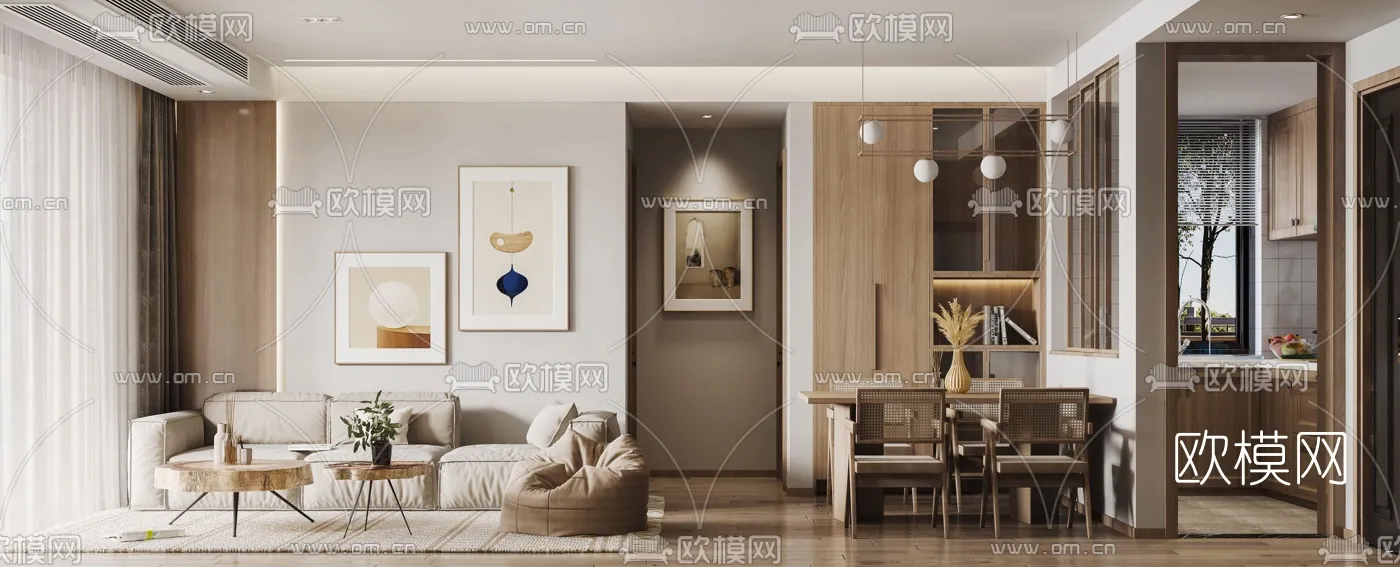 3D SCENES - APARTMENT - VRAY / CORONA - 3D MODEL - 140