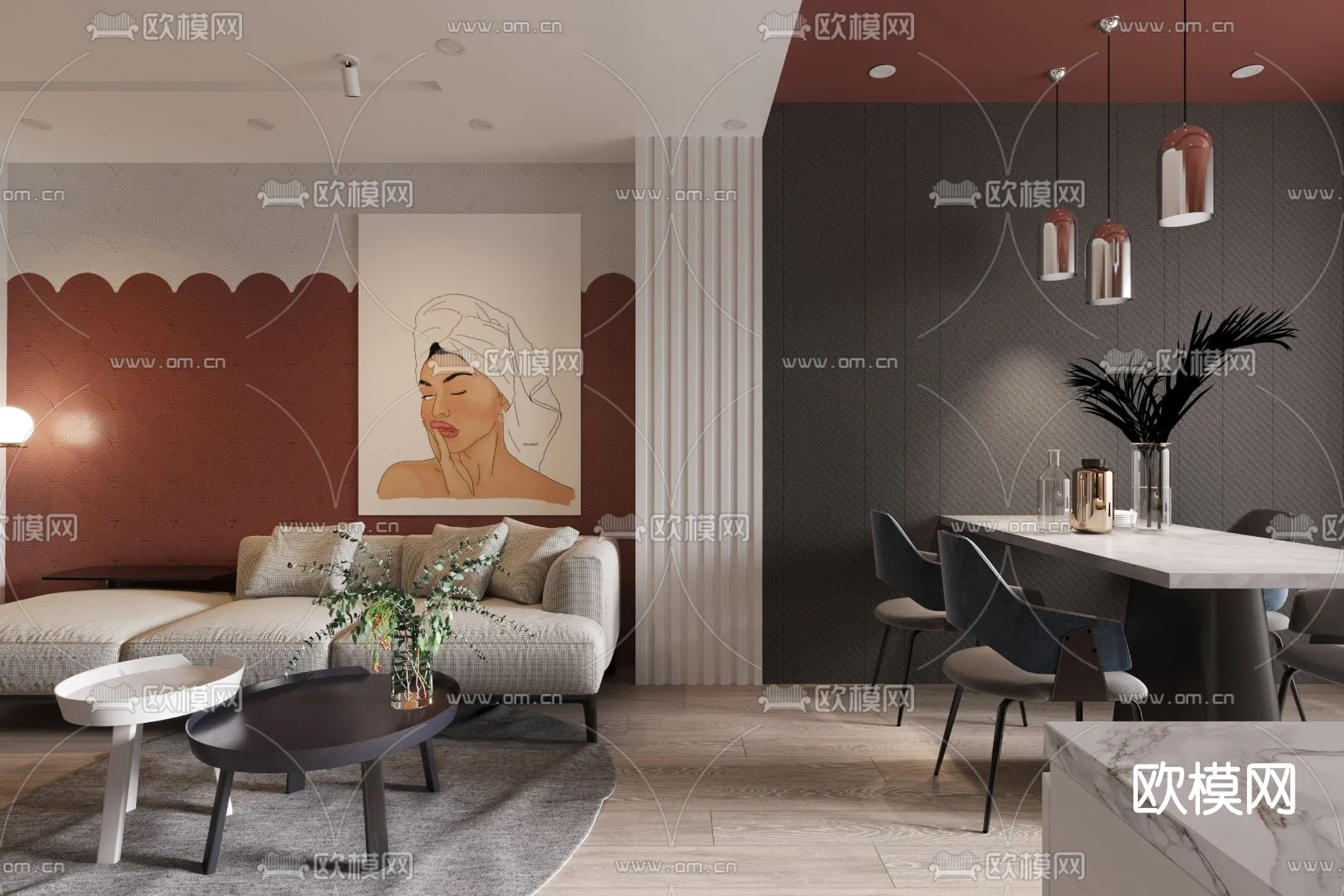 3D SCENES - APARTMENT - VRAY / CORONA - 3D MODEL - 156