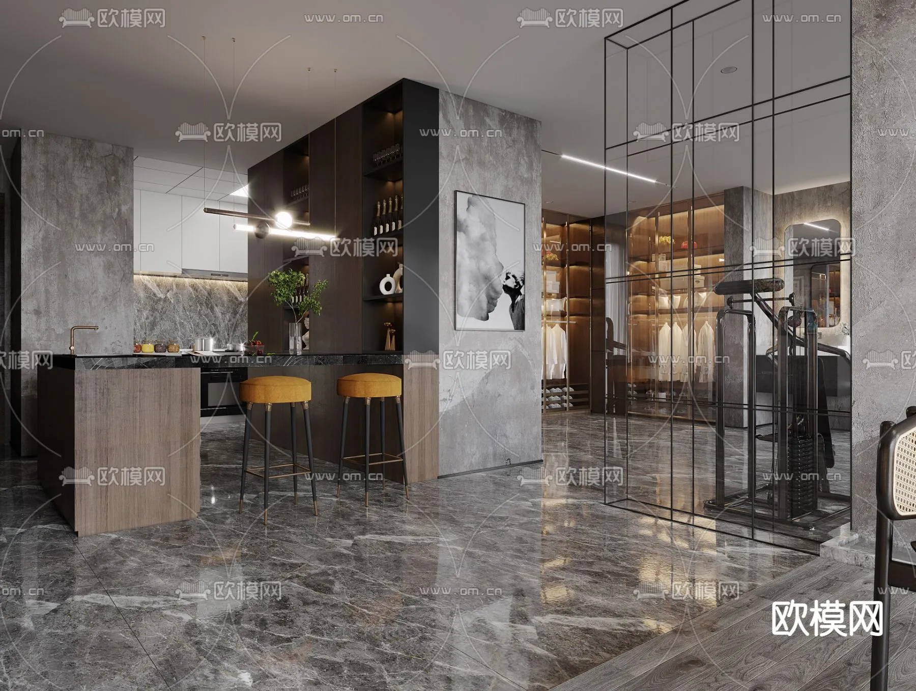 3D SCENES - APARTMENT - VRAY / CORONA - 3D MODEL - 176