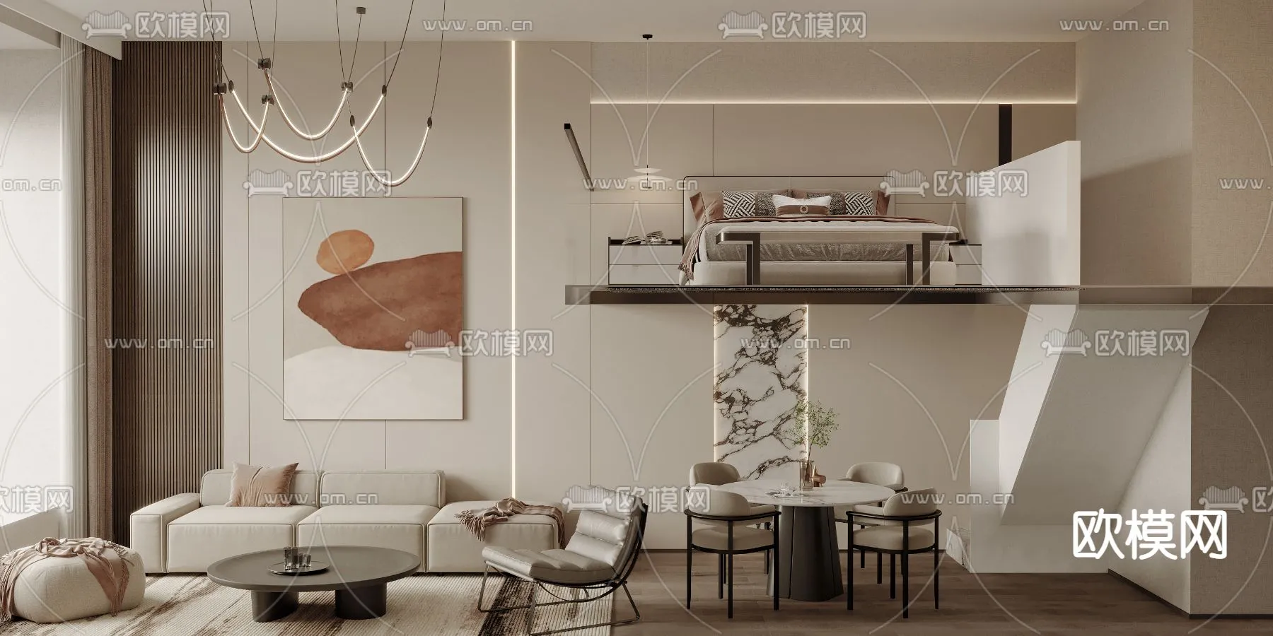 3D SCENES - APARTMENT - VRAY / CORONA - 3D MODEL - 229