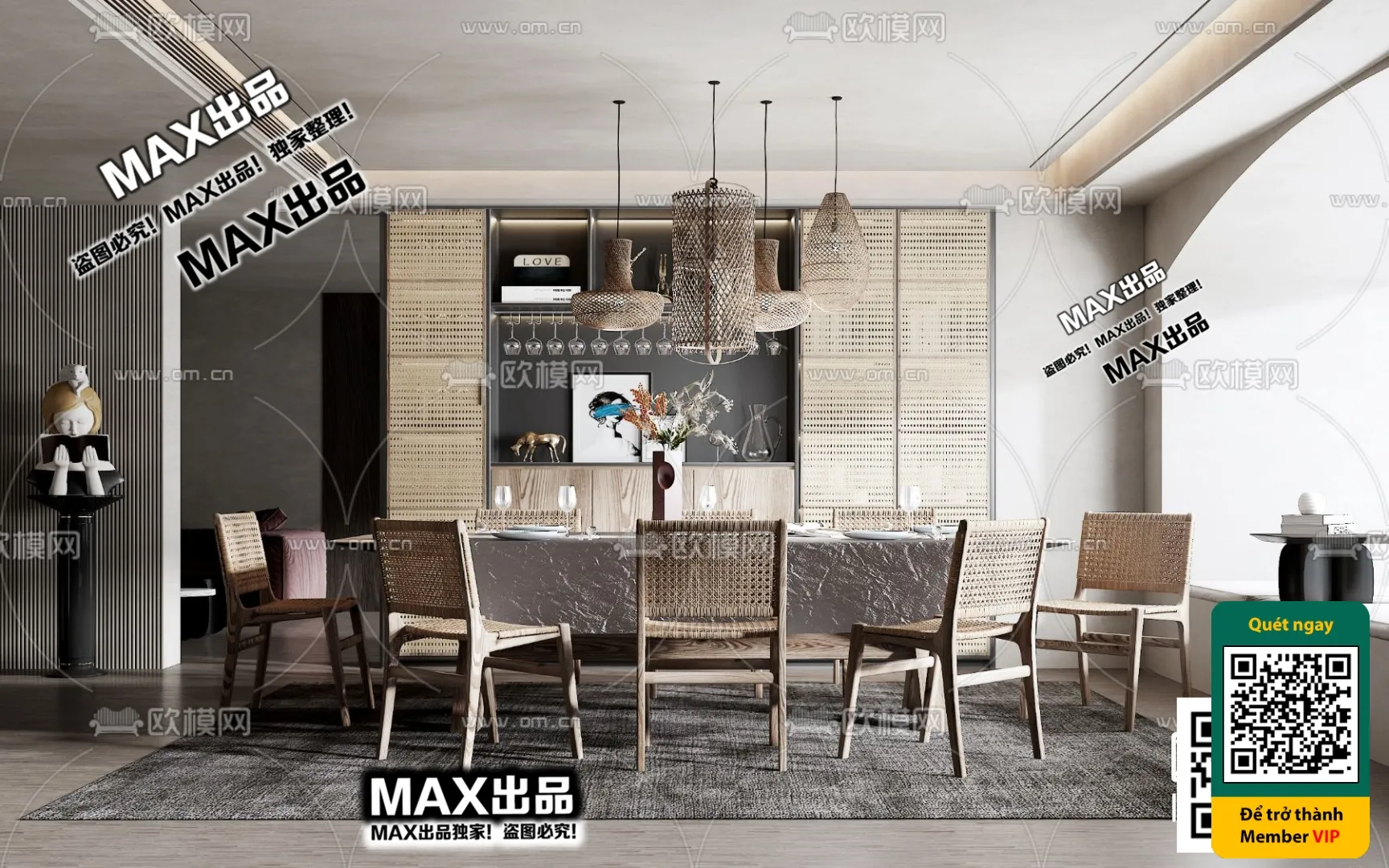 3D SCENES - WABI SABI STYLE - VRAY / CORONA - 3D MODEL - 4551