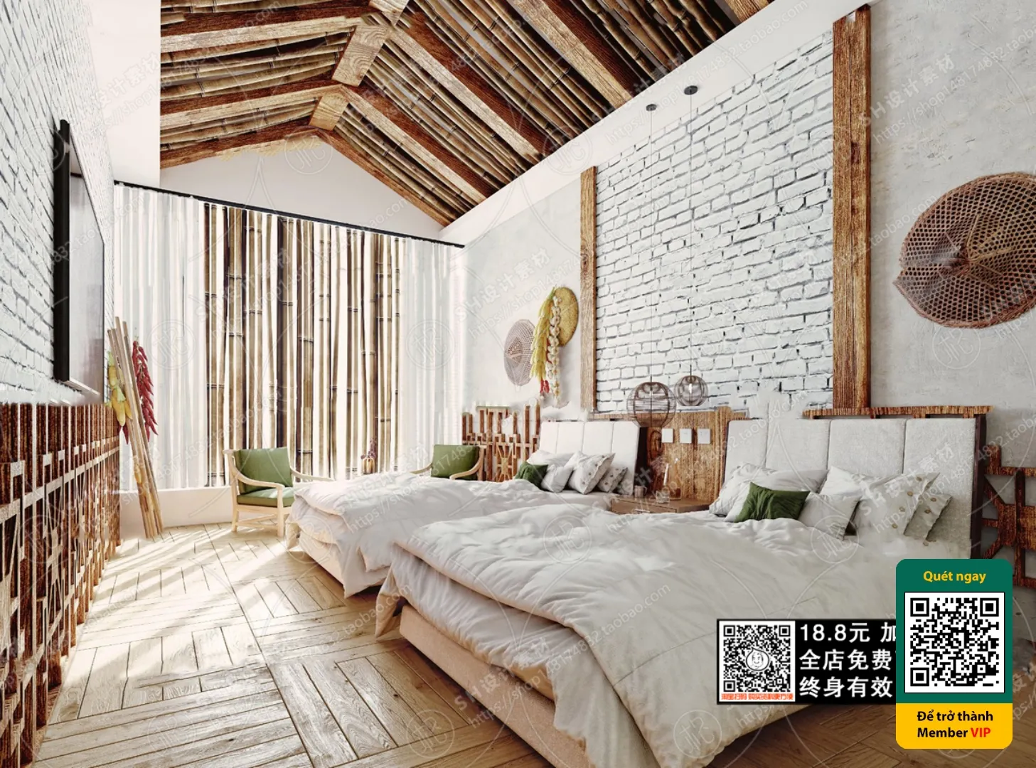 3D SCENES - WABI SABI STYLE - VRAY / CORONA - 3D MODEL - 5916