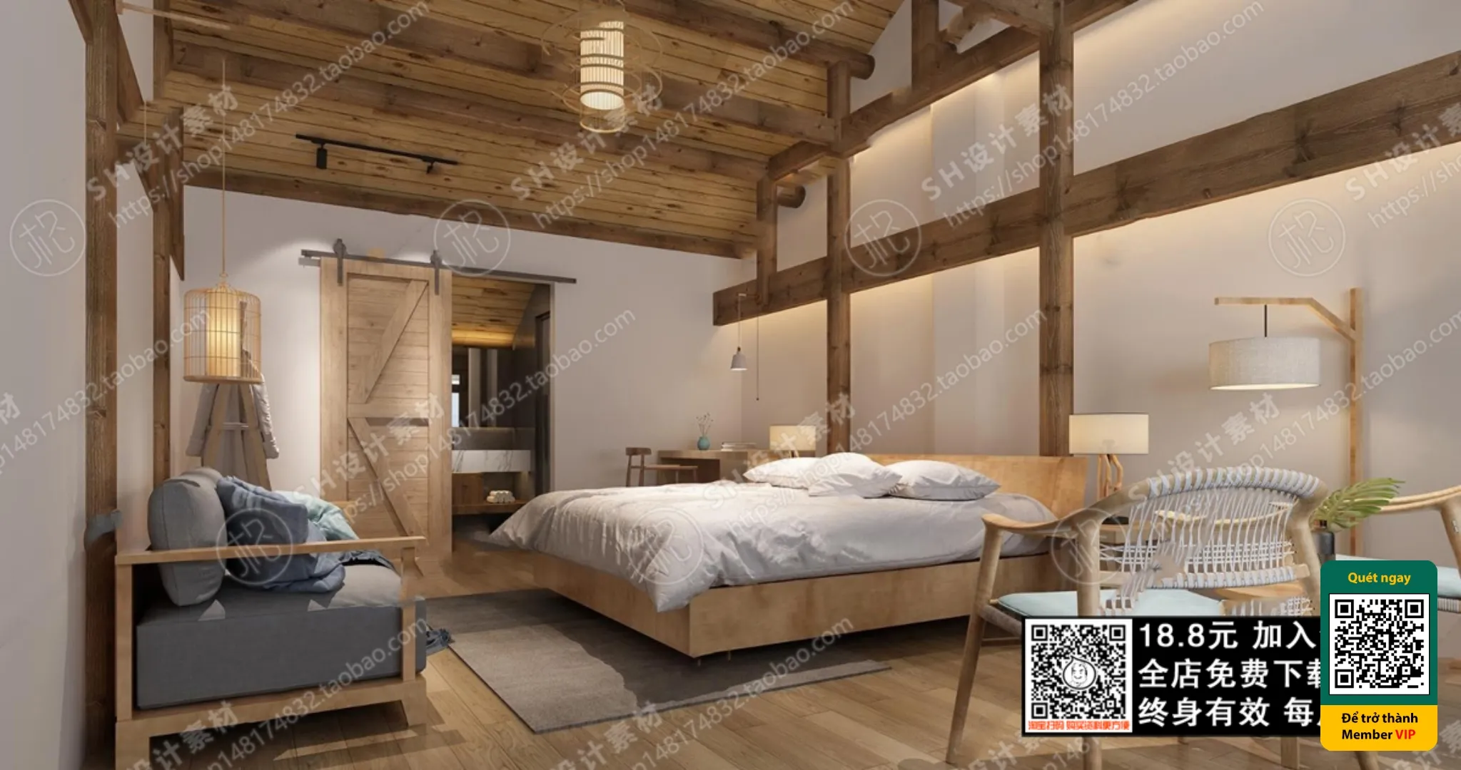 3D SCENES - WABI SABI STYLE - VRAY / CORONA - 3D MODEL - 5936