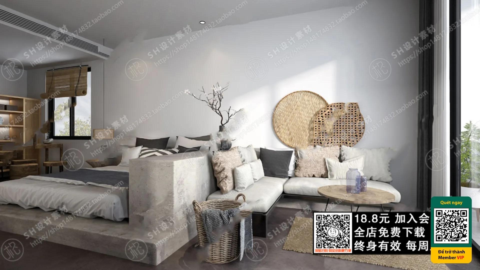 3D SCENES - WABI SABI STYLE - VRAY / CORONA - 3D MODEL - 5940