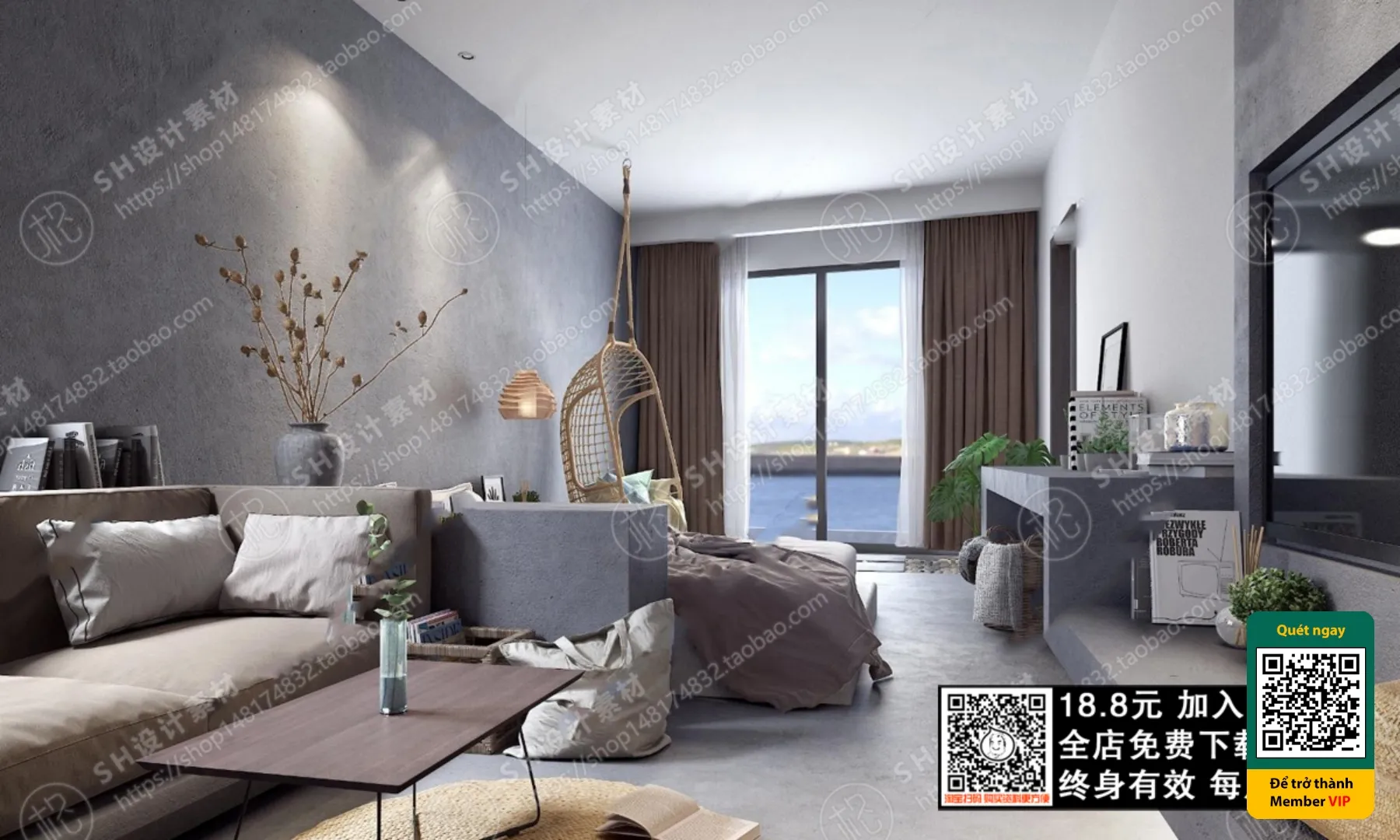 3D SCENES - WABI SABI STYLE - VRAY / CORONA - 3D MODEL - 5943