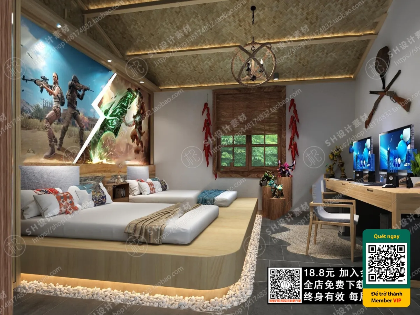 3D SCENES - WABI SABI STYLE - VRAY / CORONA - 3D MODEL - 5945