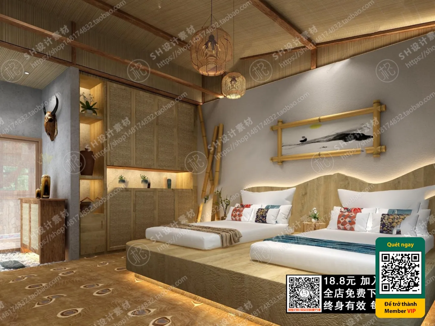 3D SCENES - WABI SABI STYLE - VRAY / CORONA - 3D MODEL - 5946