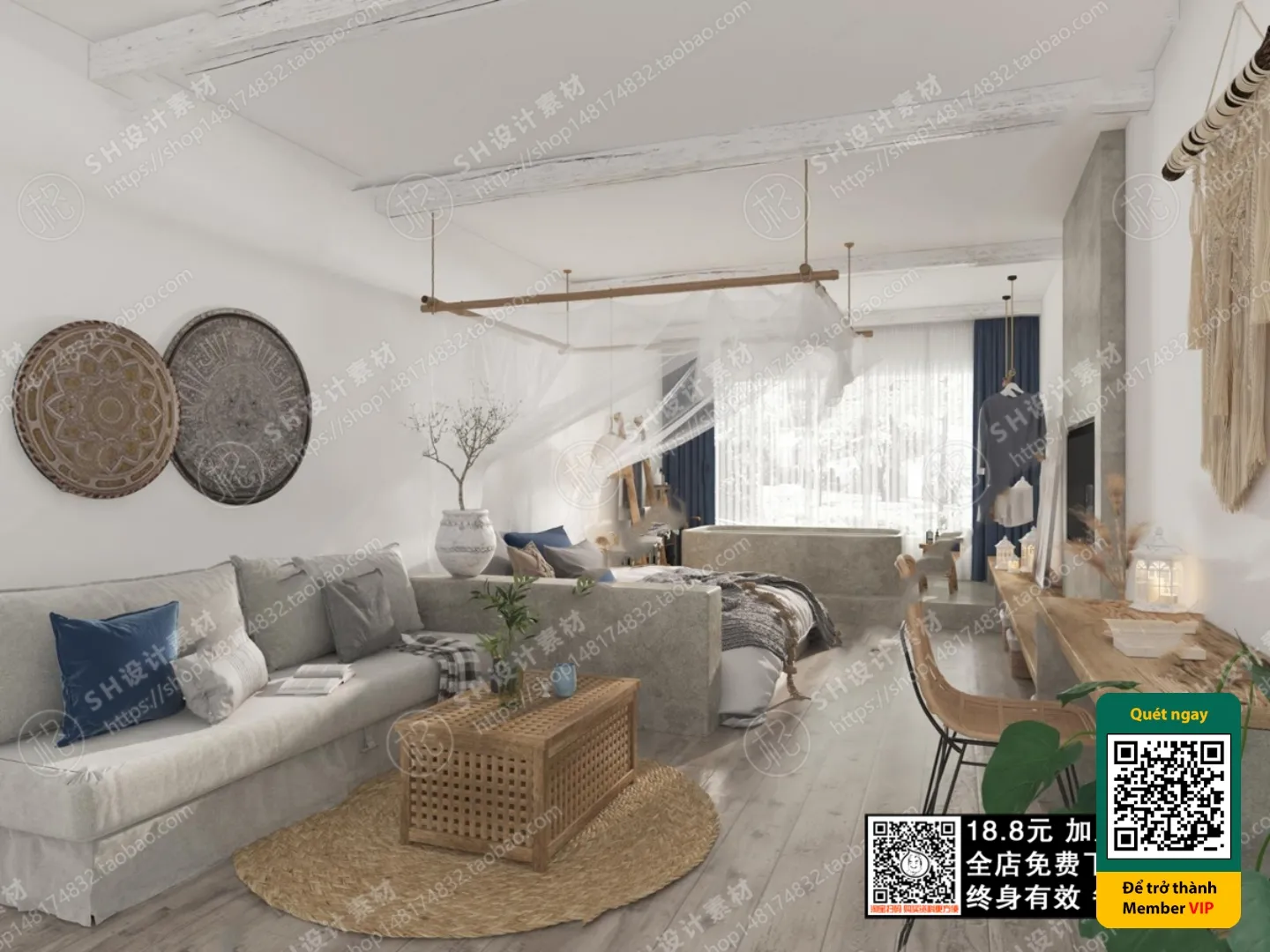 3D SCENES - WABI SABI STYLE - VRAY / CORONA - 3D MODEL - 5951