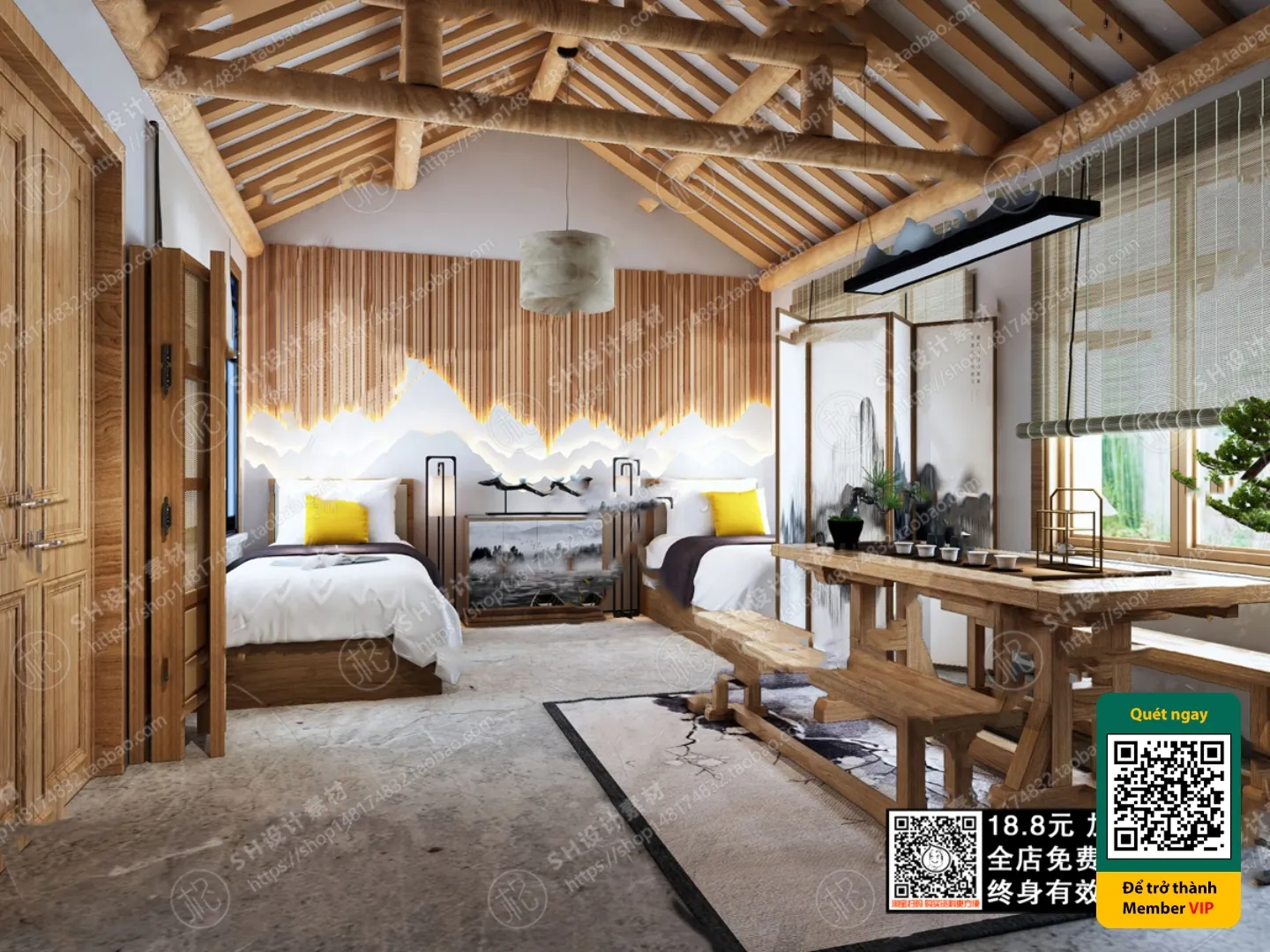 3D SCENES - WABI SABI STYLE - VRAY / CORONA - 3D MODEL - 5953