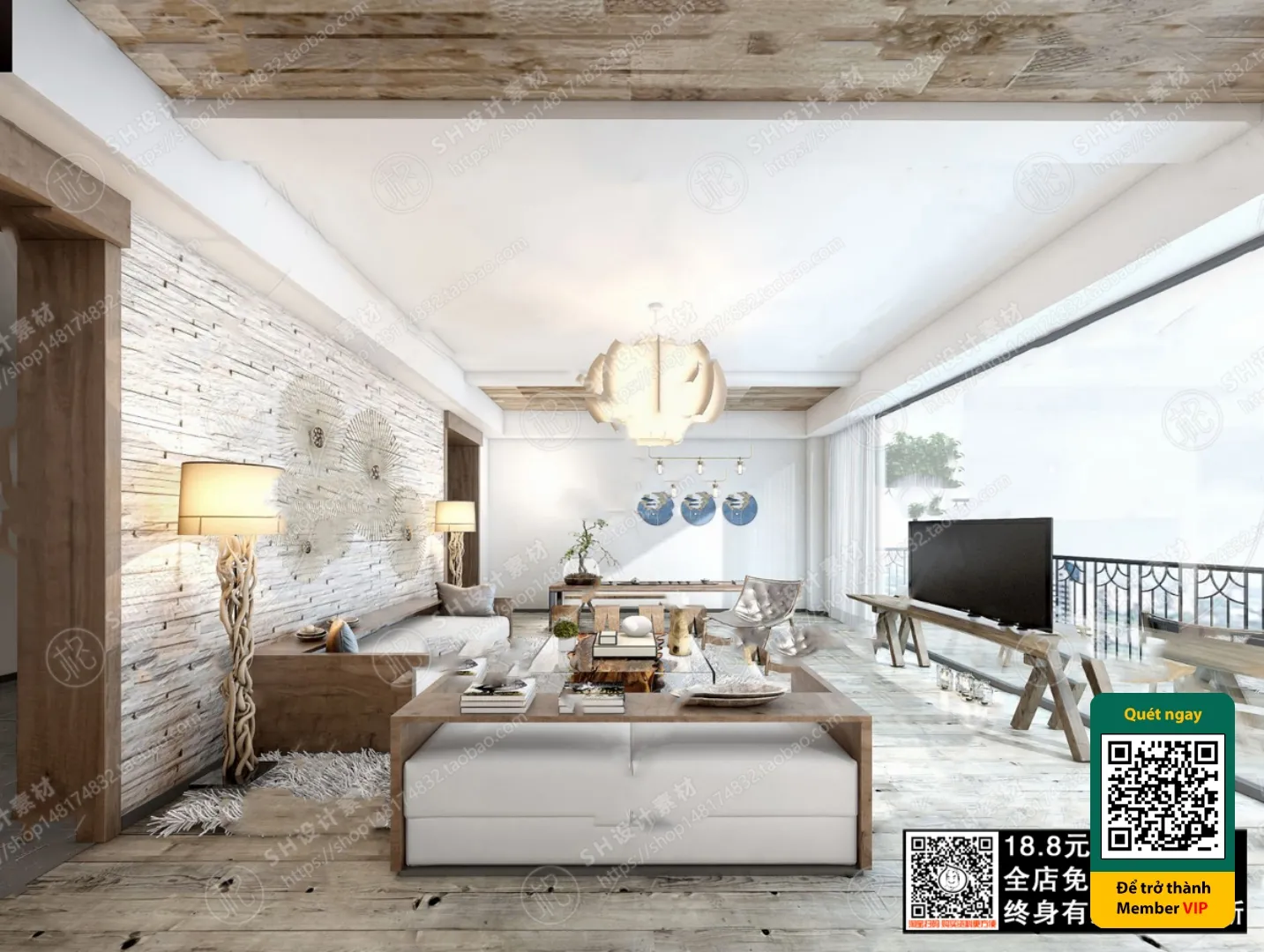 3D SCENES - WABI SABI STYLE - VRAY / CORONA - 3D MODEL - 5956