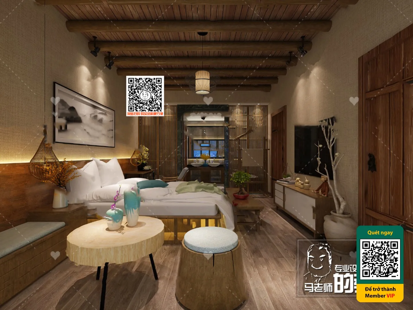 3D SCENES - WABI SABI STYLE - VRAY / CORONA - 3D MODEL - 5976