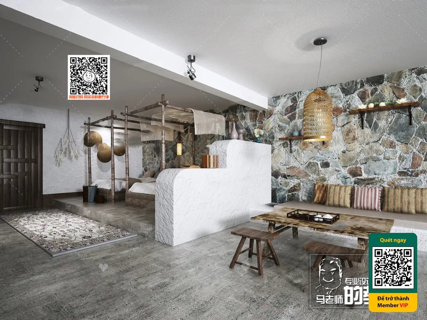 3D SCENES - WABI SABI STYLE - VRAY / CORONA - 3D MODEL - 6002