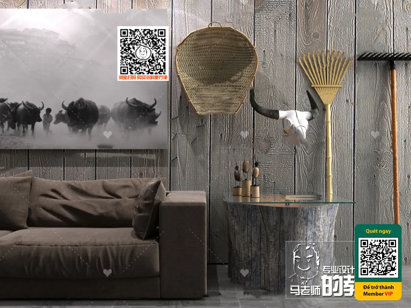 3D SCENES - WABI SABI STYLE - VRAY / CORONA - 3D MODEL - 6005