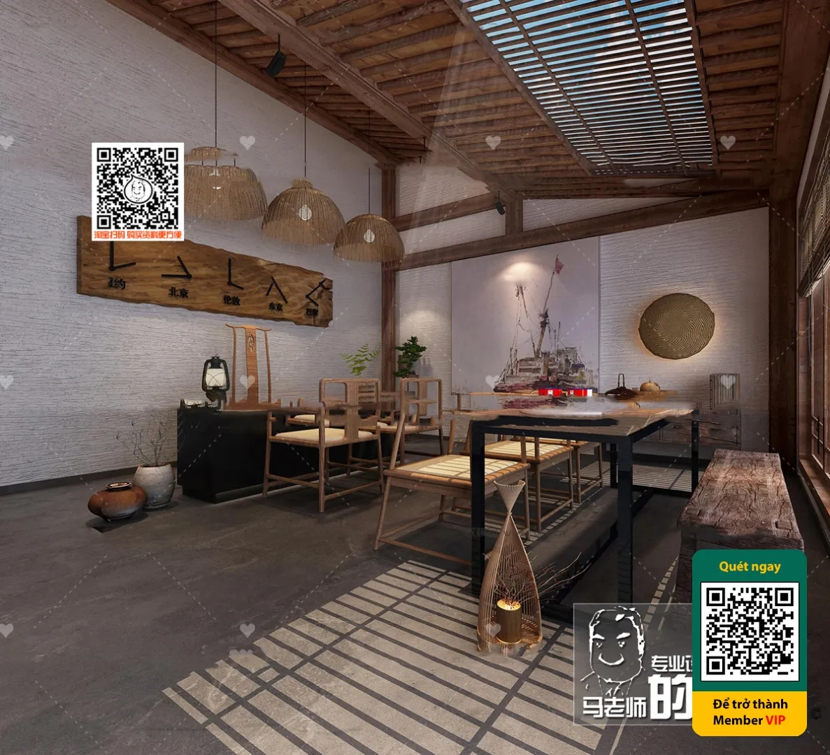 3D SCENES - WABI SABI STYLE - VRAY / CORONA - 3D MODEL - 6008